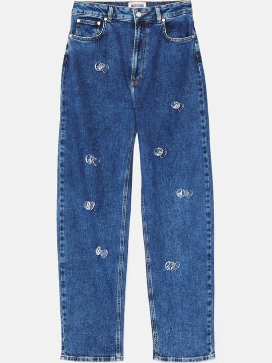 Zdjęcie produktu Jeansy Straight Leg MOSCHINO jasnoniebieski denim