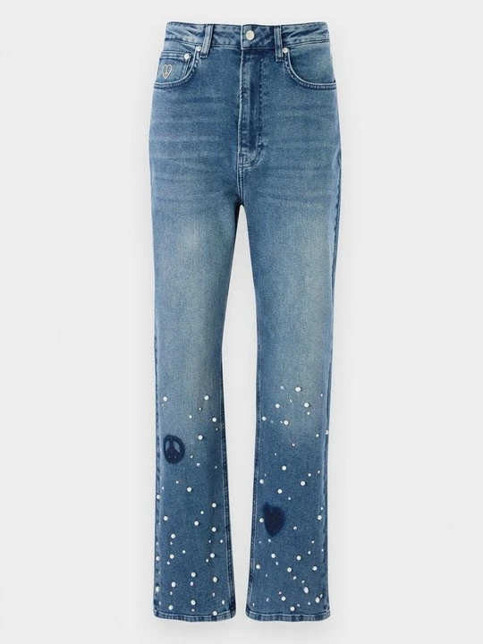 Zdjęcie produktu Jeansy Straight Leg MOSCHINO jasnoniebieski denim