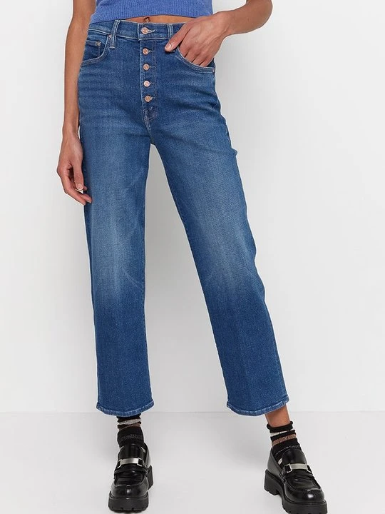 Zdjęcie produktu Jeansy Straight Leg Mother granatowy