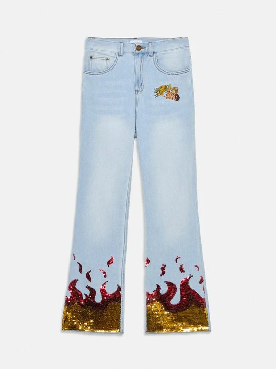 Zdjęcie produktu Jeansy Straight Leg Pinko jasnoniebieski denim