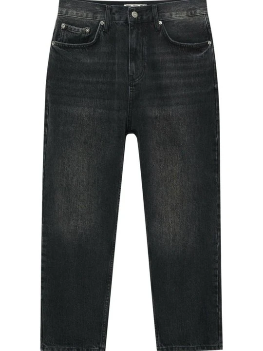 Zdjęcie produktu Jeansy Straight Leg PULL&BEAR czarny melanż