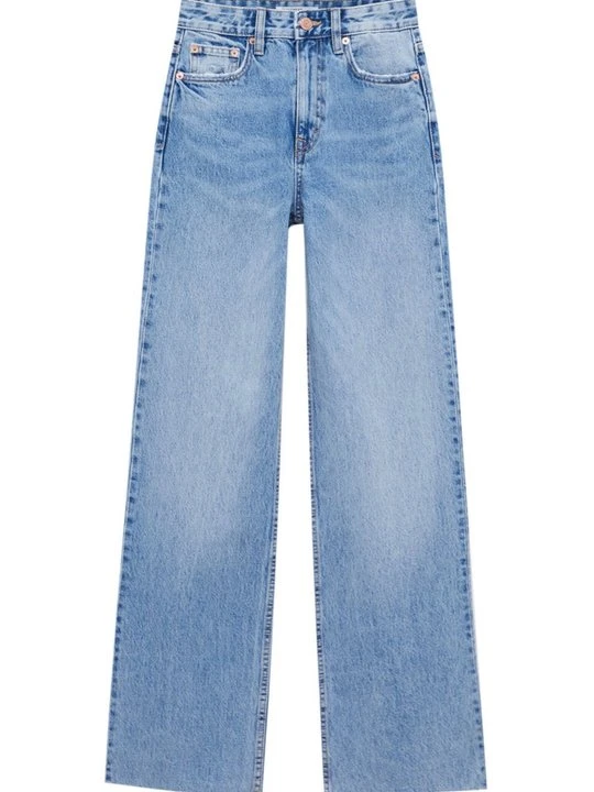 Zdjęcie produktu Jeansy Straight Leg PULL&BEAR niebieski denim