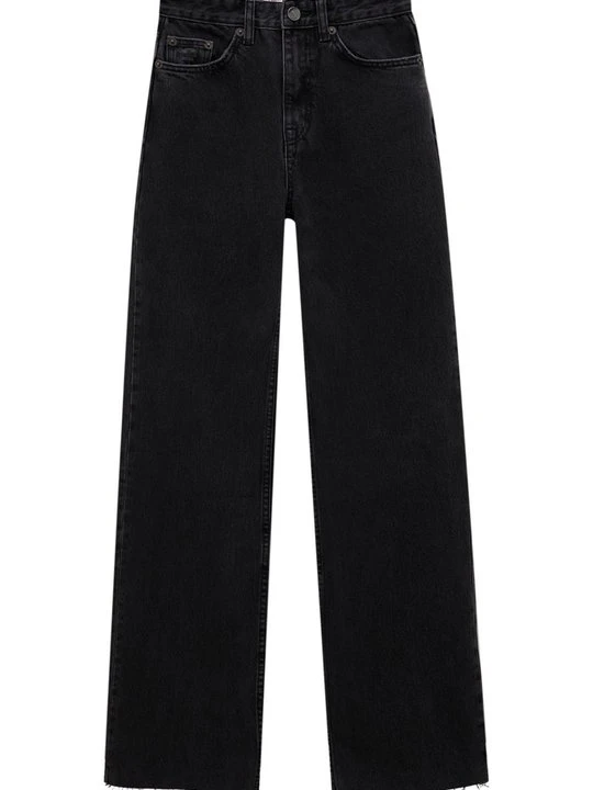 Zdjęcie produktu Jeansy Straight Leg PULL&BEAR czarny melanż
