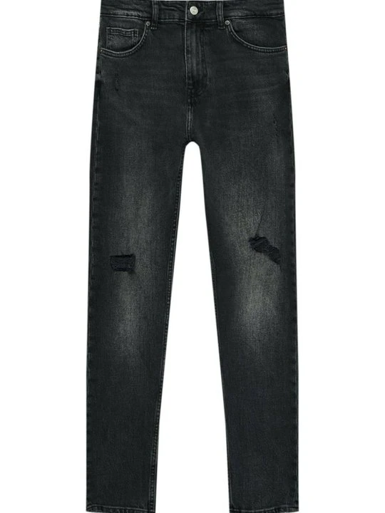 Zdjęcie produktu Jeansy Straight Leg PULL&BEAR czarny melanż