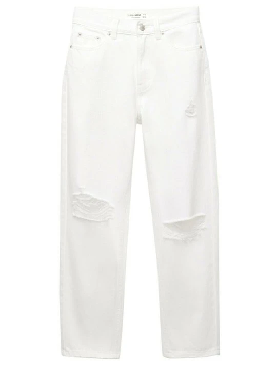 Zdjęcie produktu Jeansy Straight Leg PULL&BEAR biały