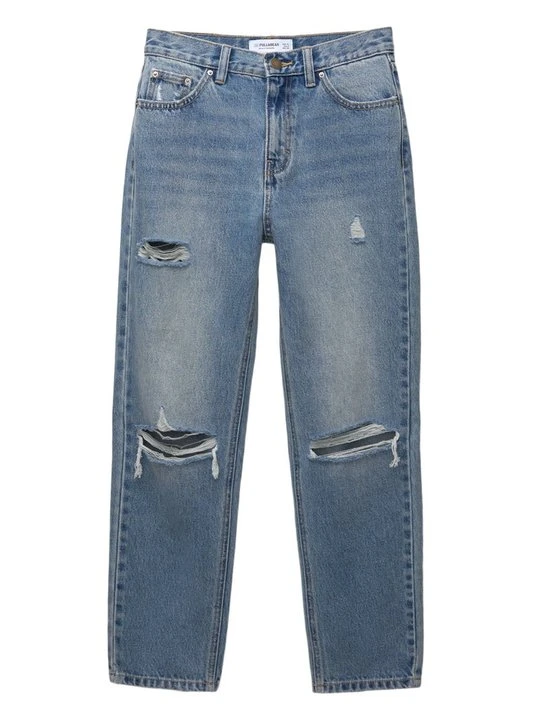 Zdjęcie produktu Jeansy Straight Leg PULL&BEAR niebieski denim
