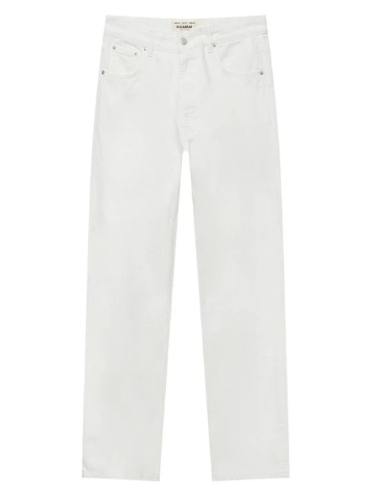 Zdjęcie produktu Jeansy Straight Leg PULL&BEAR biały