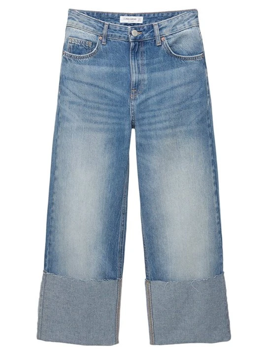 Zdjęcie produktu Jeansy Straight Leg PULL&BEAR niebieski denim