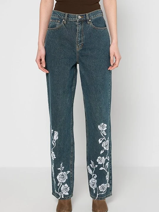 Zdjęcie produktu Jeansy Straight Leg ROTATE niebieski denim