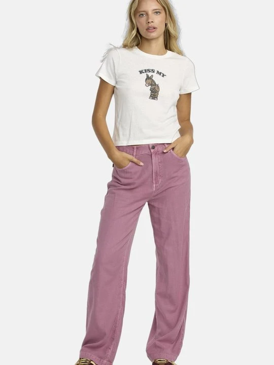 Zdjęcie produktu Jeansy Straight Leg RVCA różowy