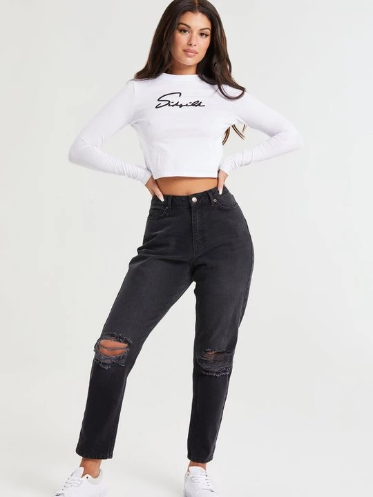 Zdjęcie produktu Jeansy Straight Leg SikSilk czarny
