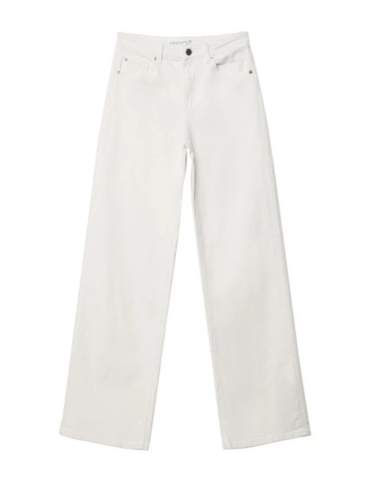 Zdjęcie produktu Jeansy Straight Leg Stradivarius biały