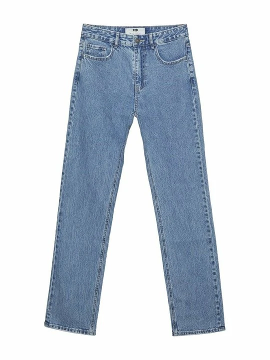 Zdjęcie produktu Jeansy Straight Leg Stradivarius ciemnoniebieski