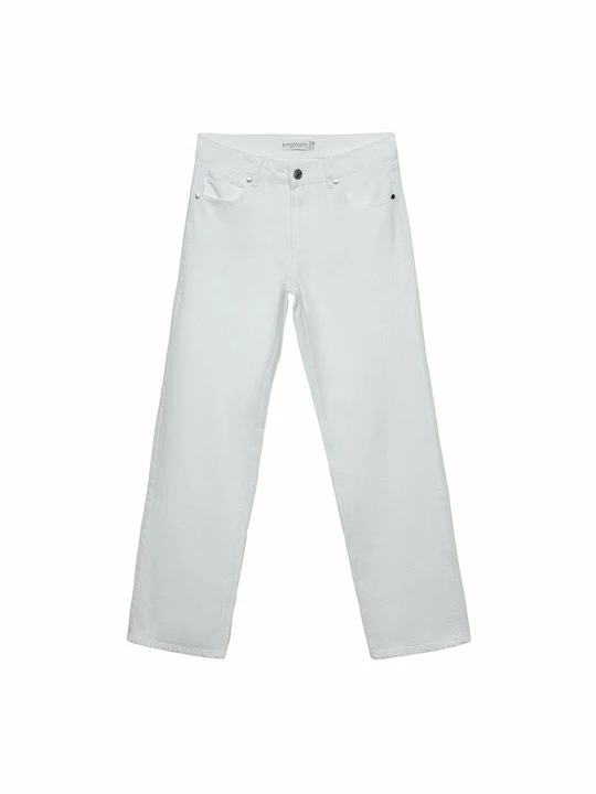 Zdjęcie produktu Jeansy Straight Leg Stradivarius biały
