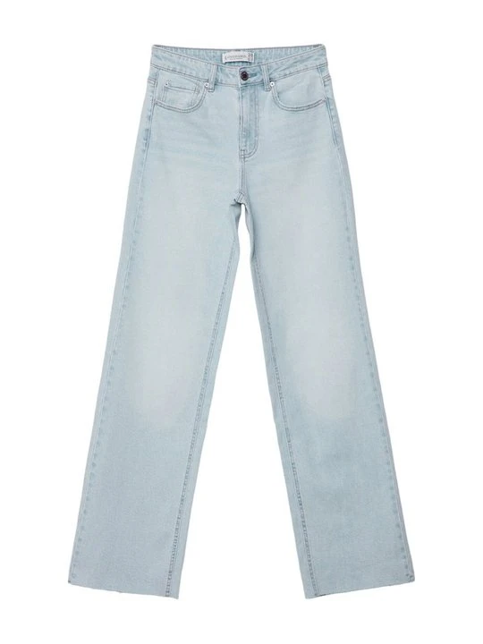 Zdjęcie produktu Jeansy Straight Leg Stradivarius surowy denim