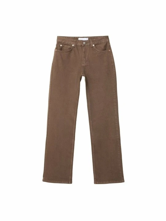 Zdjęcie produktu Jeansy Straight Leg Stradivarius ciemnobrązowy