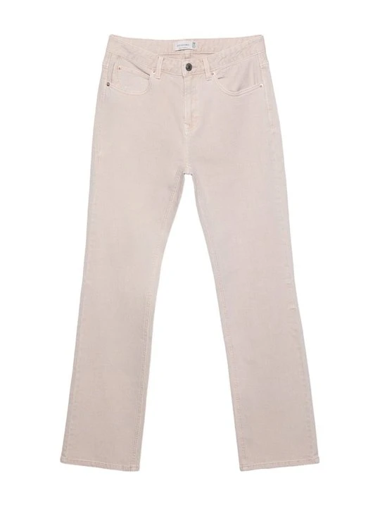 Zdjęcie produktu Jeansy Straight Leg Stradivarius beżowy melanż