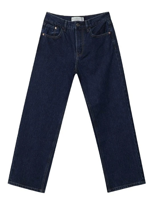 Zdjęcie produktu Jeansy Straight Leg Stradivarius granatowy
