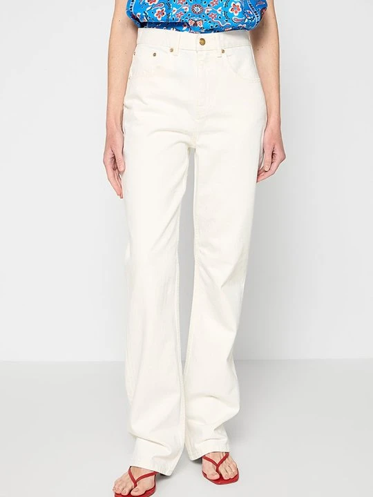 Zdjęcie produktu Jeansy Straight Leg Tory Burch biały
