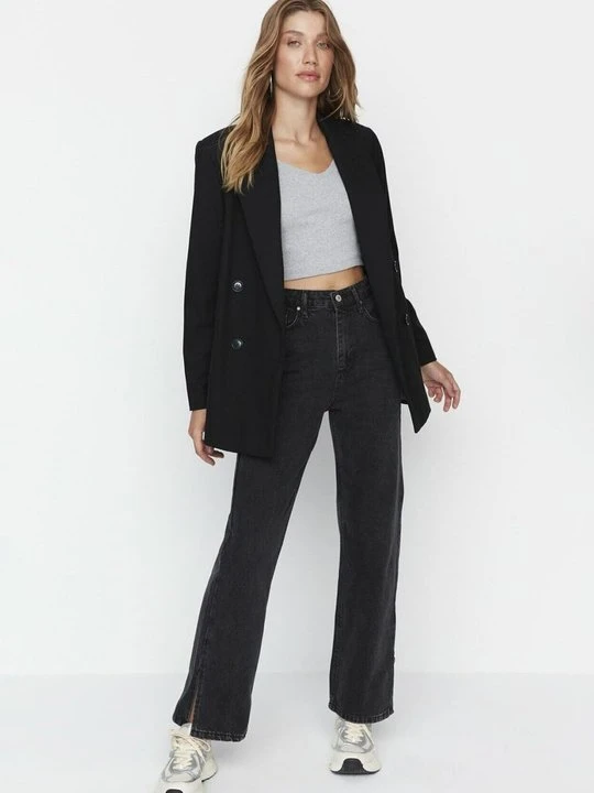 Zdjęcie produktu Jeansy Straight Leg Trendyol czarny