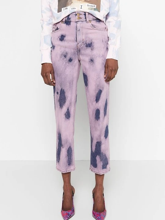 Zdjęcie produktu Jeansy Straight Leg Versace Jeans Couture jasnoróżowy