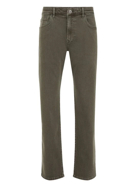 Zdjęcie produktu Jeansy Straight Leg WE Fashion ciemnozielony melanż