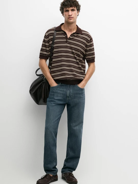 Zdjęcie produktu Jeansy Tapered Fit - Niebieski Sprany - Massimo Dutti - Male