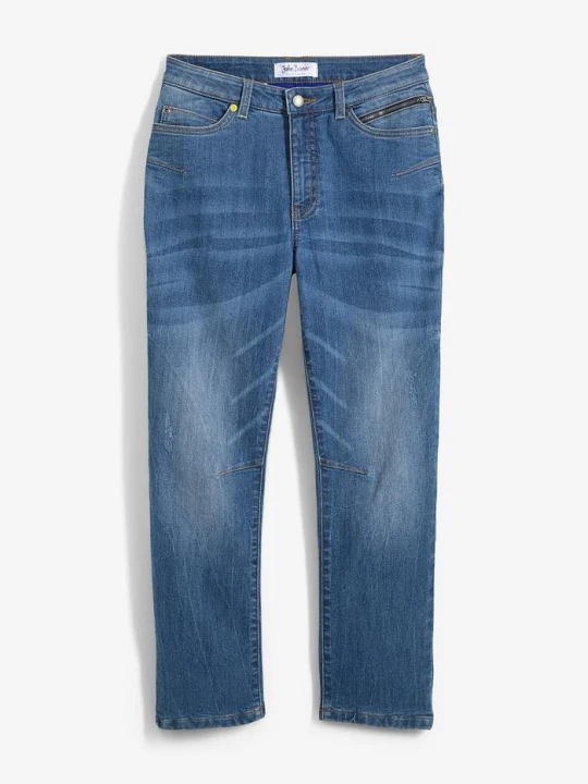 Zdjęcie produktu Jeansy termiczne slim fit z flanelową podszewką, tapered BonPrix niebieski