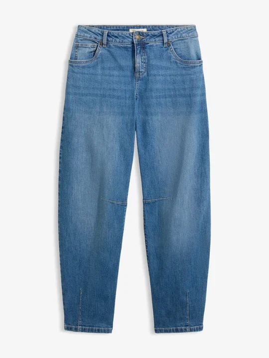 Zdjęcie produktu Jeansy typu barrel, mid waist BonPrix niebieski