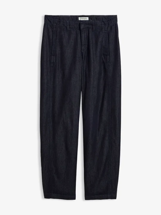 Zdjęcie produktu Jeansy typu barrel, mid waist, z regulowanym pasem BonPrix niebieski