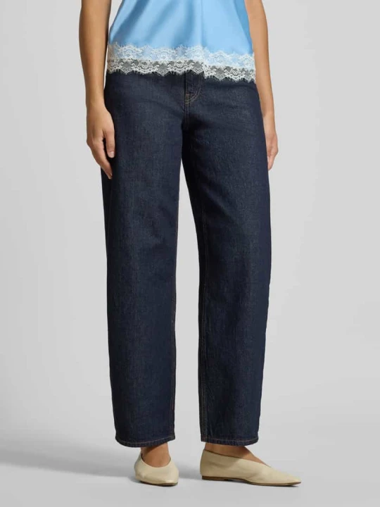 Zdjęcie produktu Jeansy typu barrel z mieszanka bawełny model 'GRACE' Pieces Ciemnoniebieski
