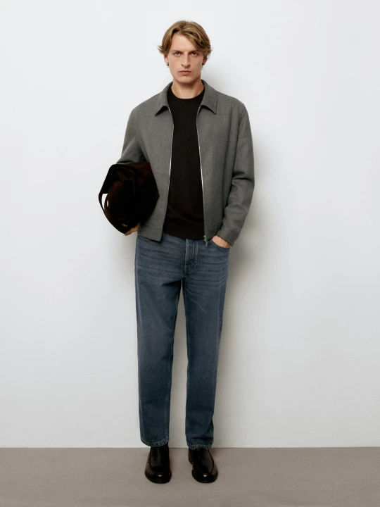 Zdjęcie produktu Jeansy Typu Slim Cropped - Średni Niebieski - Massimo Dutti - Male
