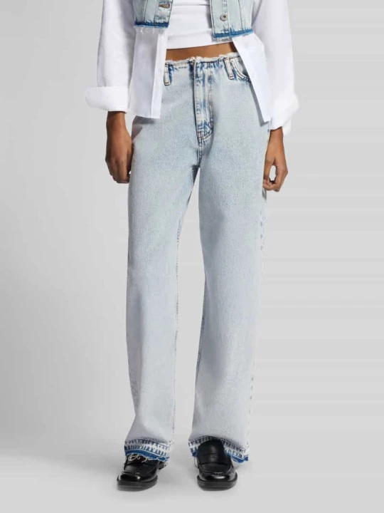 Zdjęcie produktu Jeansy w kroju loose fit z czystej bawełny model 'LENI' Hugo Jeansowy niebieski