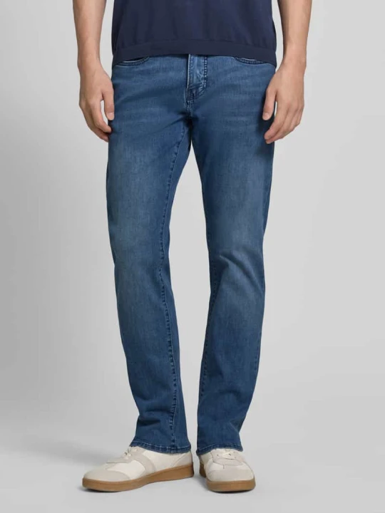 Zdjęcie produktu Jeansy w kroju regular fit z efektem znoszenia model 'Lyon' Pierre Cardin Jasnoniebieski