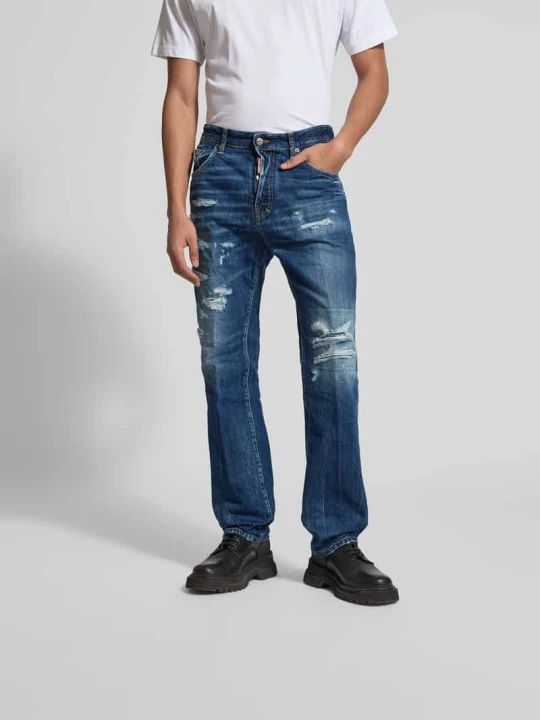 Zdjęcie produktu Jeansy w kroju slim fit z czystej bawełny Dsquared2 Granatowy