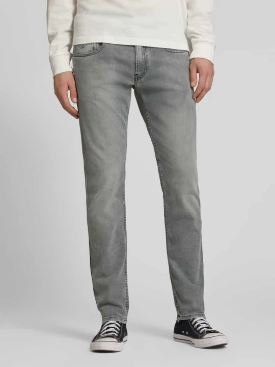 Zdjęcie produktu Jeansy w kroju slim fit z kieszeniami bocznymi model 'Anbass' Replay Średnioszary