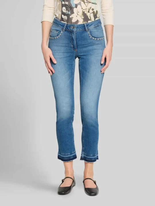 Zdjęcie produktu Jeansy w kroju slim fit z obszyciem nitami Betty Barclay Jeansowy niebieski