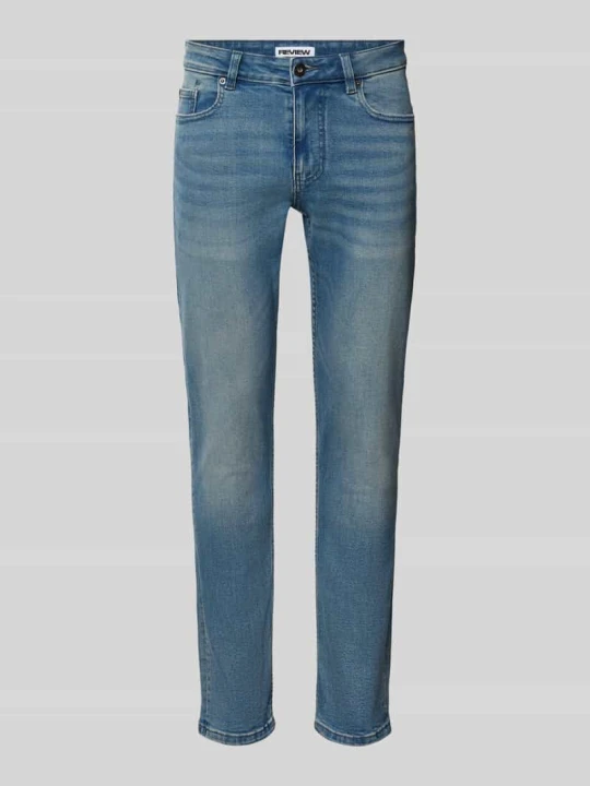 Zdjęcie produktu Jeansy w kroju slim fit z wpuszczanymi kieszeniami REVIEW Niebieski