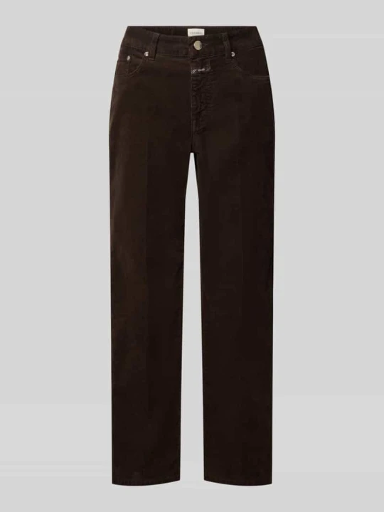 Zdjęcie produktu Jeansy w kroju straight fit w stylu sztruksu model 'Milo' Closed Czekoladowy