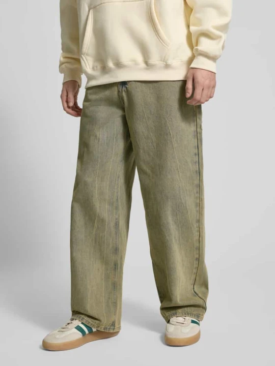 Zdjęcie produktu Jeansy w kroju wide fit z dodatkiem wiskozy model 'Everyday' Another Cotton Lab Ziemisty brązowy