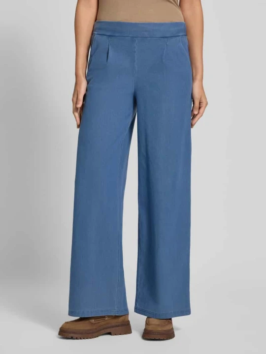 Zdjęcie produktu Jeansy w kroju wide fit z elastycznym pasem Model 'KATE' Ichi Jeansowy niebieski