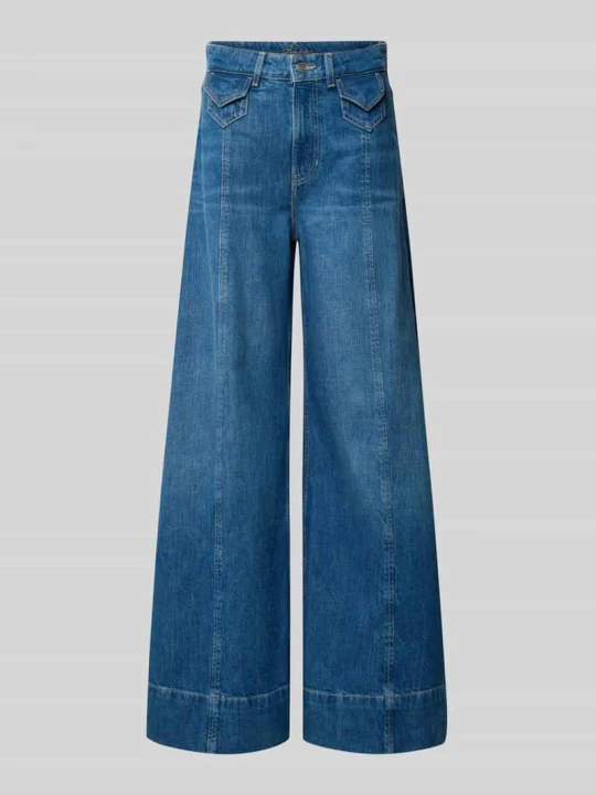 Zdjęcie produktu Jeansy Wide & krój loose fit z czystej bawełny model 'C_JANE HR' Boss Ciemnoniebieski