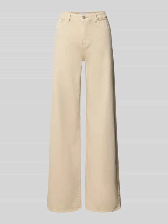 Zdjęcie produktu Jeansy Wide & krój loose fit z mieszanki bawełny model 'SILKE' Pieces Beżowy