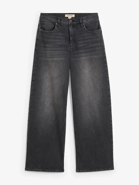 Zdjęcie produktu Jeansy wide leg, high waist BonPrix czarny