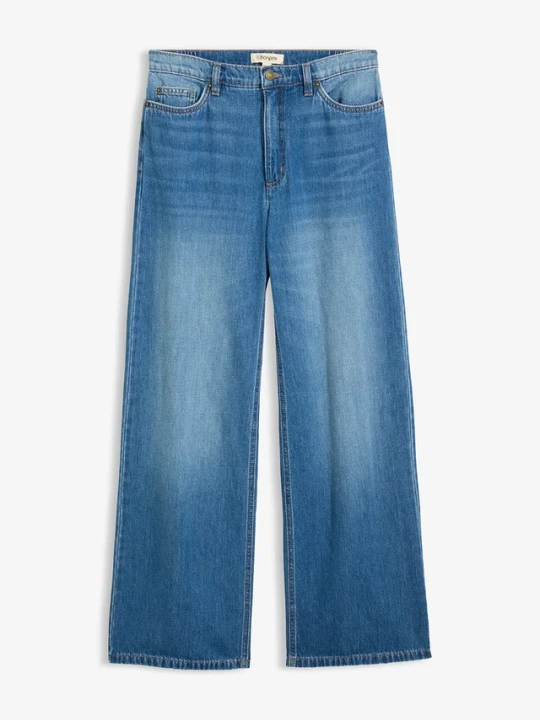 Zdjęcie produktu Jeansy wide leg, high waist BonPrix niebieski