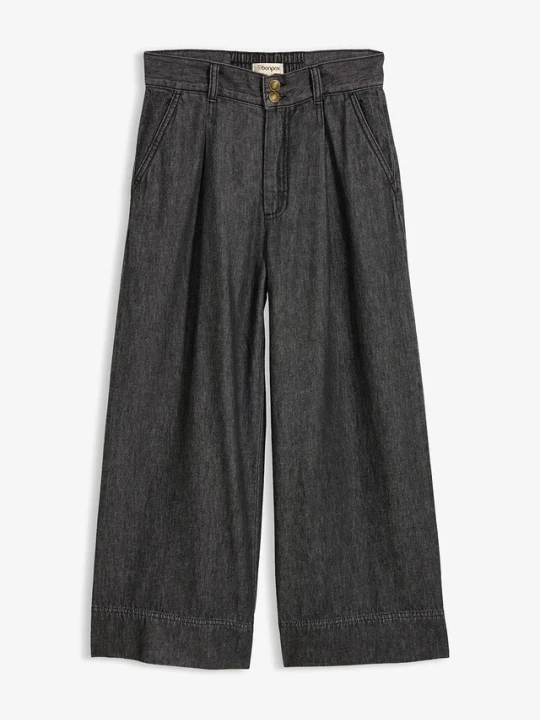 Zdjęcie produktu Jeansy wide leg o skróconej długości BonPrix czarny