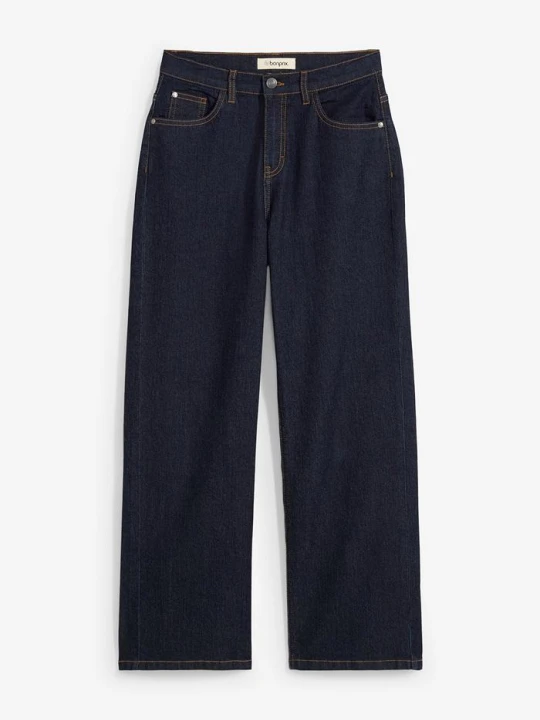 Zdjęcie produktu Jeansy wide leg, średni stan BonPrix niebieski