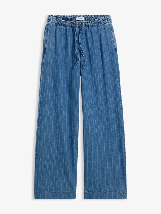Zdjęcie produktu Jeansy wide leg, wsuwane BonPrix niebieski
