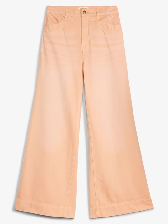 Zdjęcie produktu Jeansy wide leg, wysoki stan BonPrix pomarańczowy