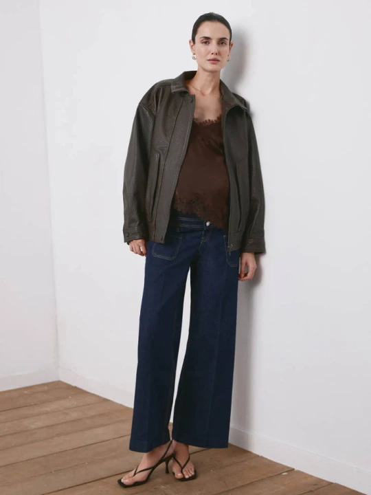 Zdjęcie produktu Jeansy wide leg z kieszeniami dla przyszłych mam niebieski - Kobieta - MANGO